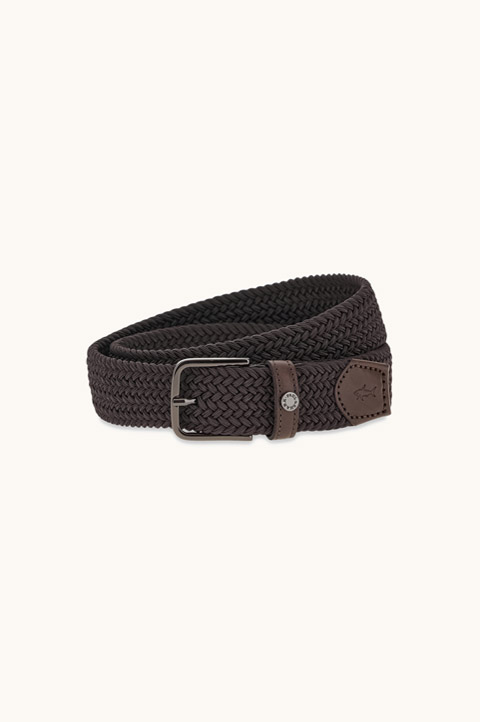 Cintura elastica con rifiniture in pelle