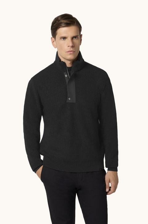 Jersey media cremallera en Tech Wool con detalles Typhoon&reg;