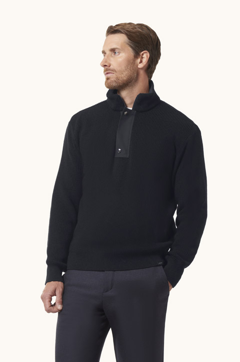 Jersey media cremallera en Tech Wool con detalles Typhoon&reg;
