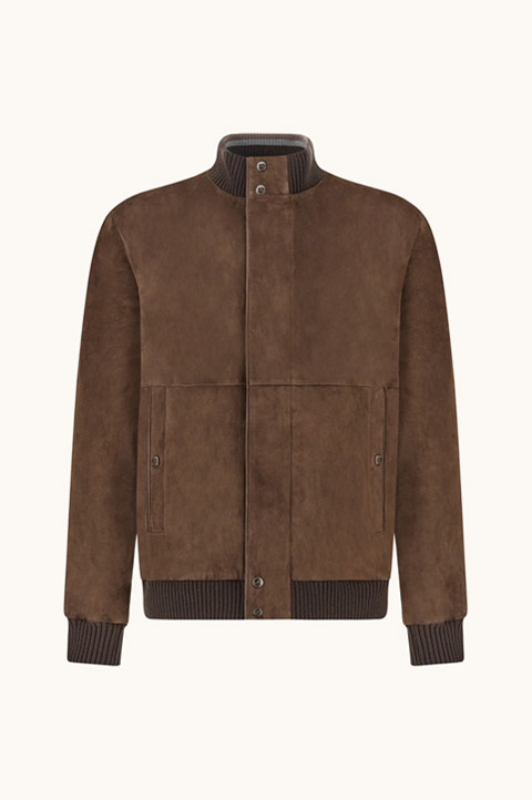 Bomber in suede Aqualeather