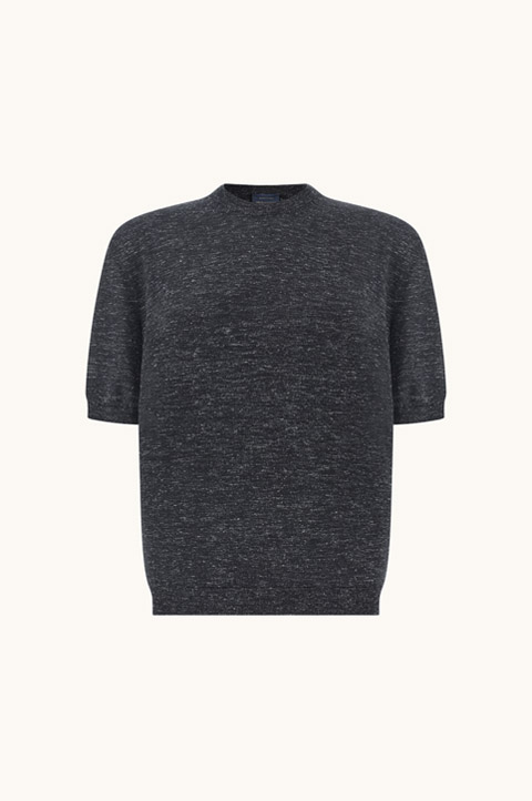 T-shirt in cashmere, lino e seta