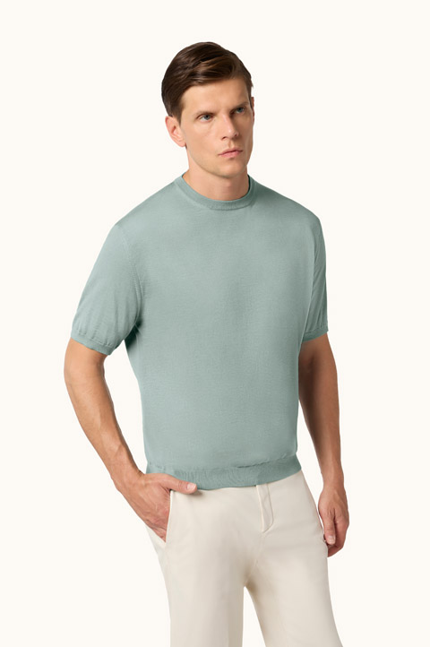 T-shirt en laine m&eacute;rinos Superfine 140's