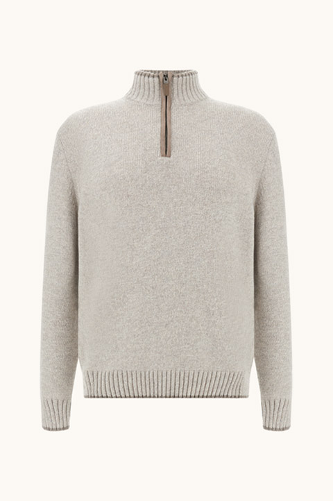Wool and Cashmere Half-Zip Sweater