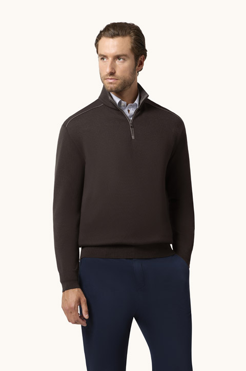 Wool Half-Zip Sweater with Typhoon&reg; Platinum Details