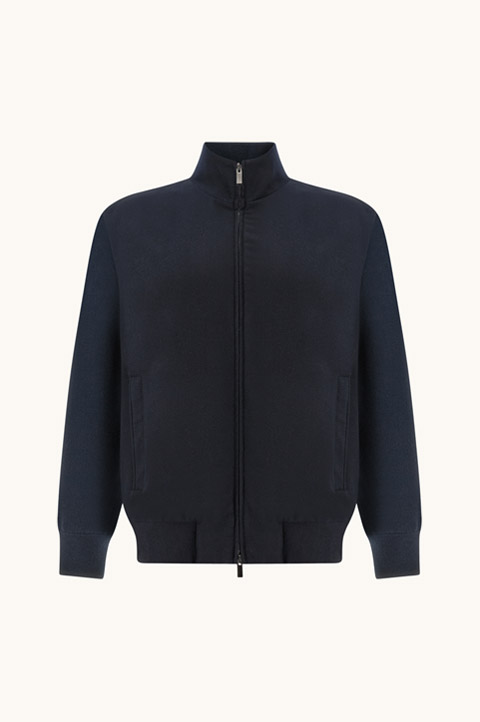 Wool and Cashmere Zip-Up Cardigan