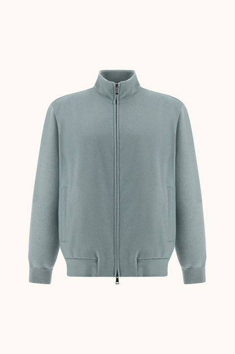 Wool and Cashmere Zip-Up Cardigan