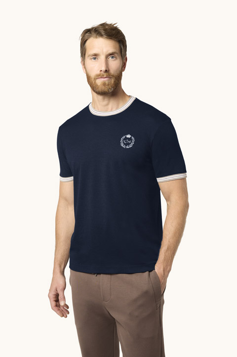 X-Soft Cotton Jersey T-Shirt with Heraldic Embroidery