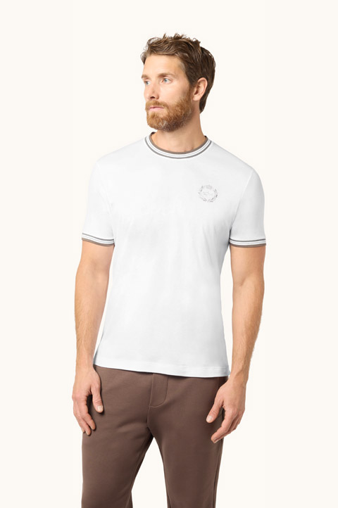 X-Soft Cotton Jersey T-Shirt with Heraldic Embroidery