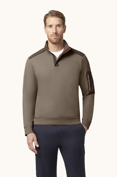 X-Soft Half-Zip Cotton Sweatshirt with Typhoon&reg; Platinum Details