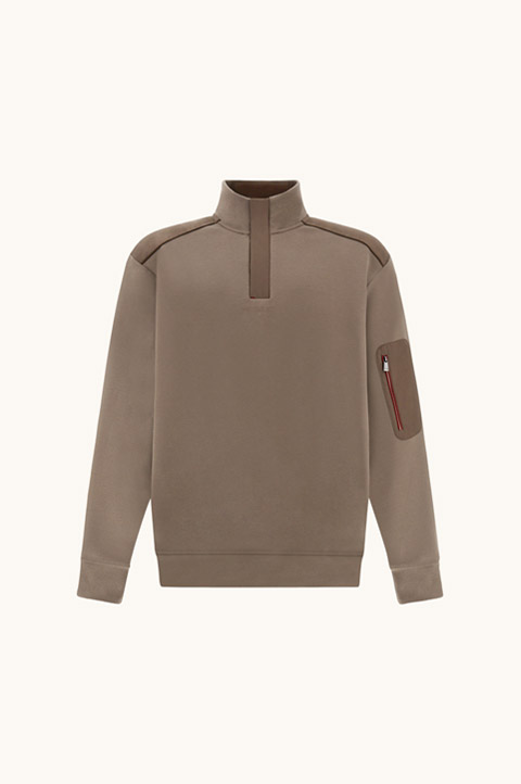 Felpa X-soft mezza zip in cotone con dettagli Typhoon&reg; Platinum
