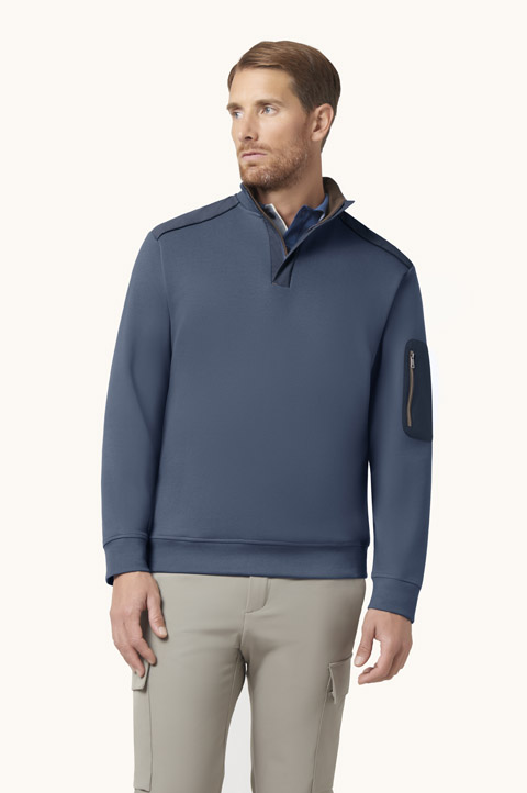 Felpa X-soft mezza zip in cotone con dettagli Typhoon&reg; Platinum