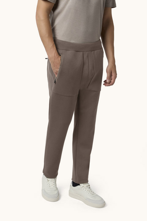 Supima&reg; cotton trousers with Alcantara&reg; details
