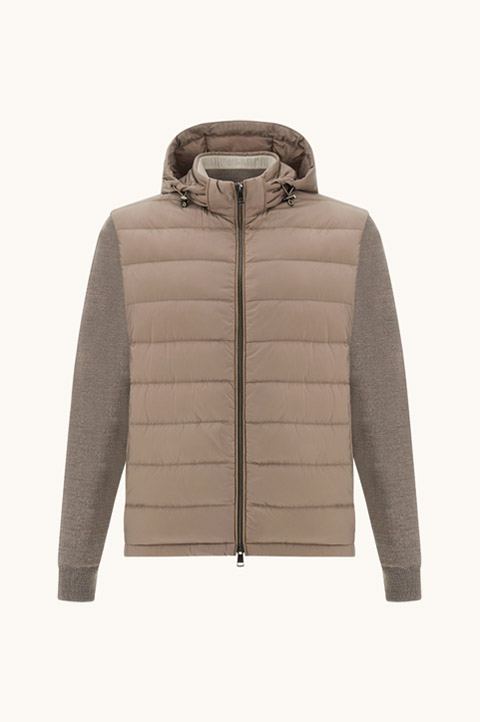 Ultralight Down jacket with removable wool sleeves