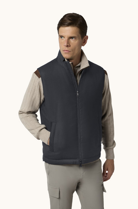 Gilet r&eacute;versible en laine et Typhoon&reg;