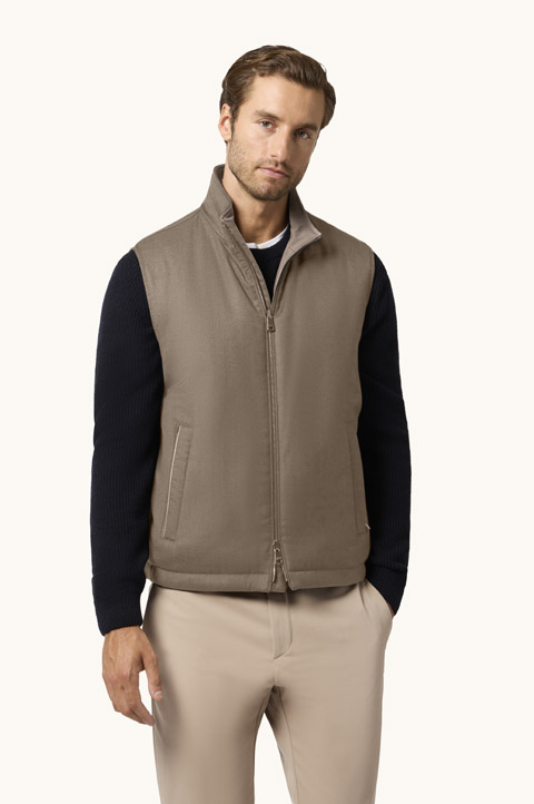 Gilet r&eacute;versible en laine et Typhoon&reg;