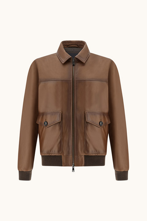 Aqualeather leather bomber jacket
