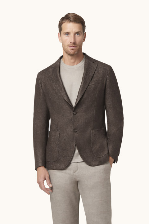 Blazer de botonadura sencilla en lana y cachemira