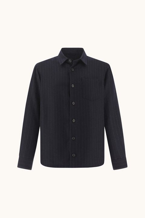 Sobrecamisa de lana con raya diplom&aacute;tica