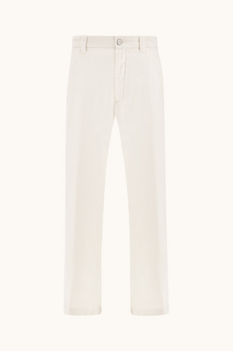 Garment-dyed Stresa trousers in cotton bull denim