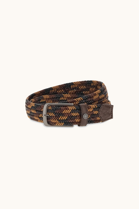 Cintura elastica intrecciata in pelle