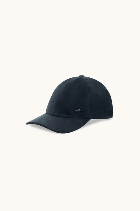Aqualeather Suede Baseball Cap with Metal Shark Fin