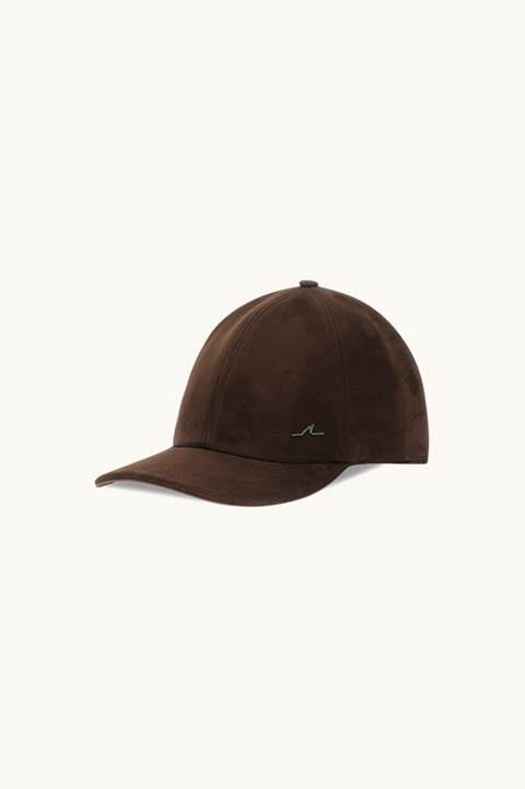 Aqualeather Suede Baseball Cap with Metal Shark Fin