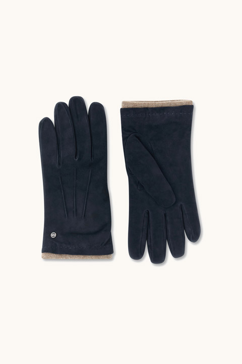 Aqualeather Suede Gloves with Cashmere and Wool Lining