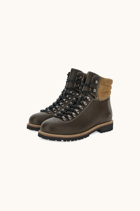 Leather lace-up boots