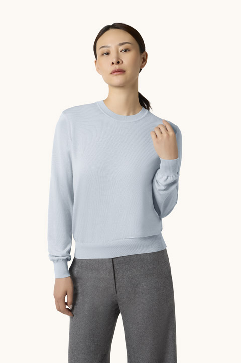 Wool and Silk Crewneck Sweater