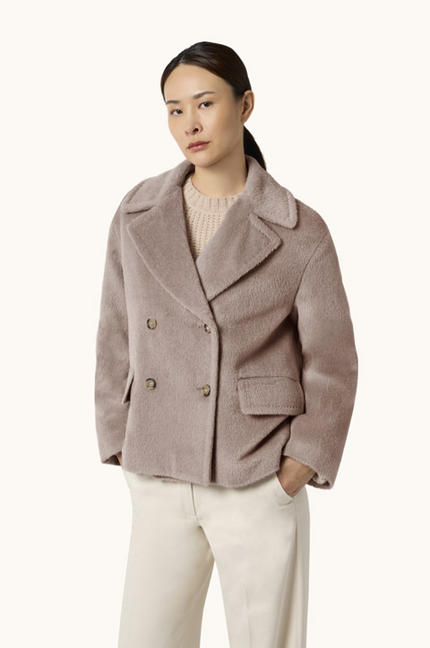 Wool and Baby Llama Blend Peacoat