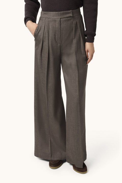 Pantal&oacute;n palazzo en Jersely&reg; con doble pinza