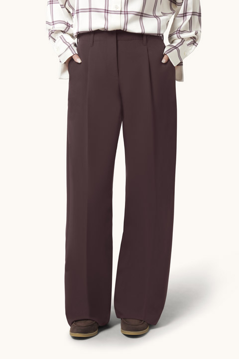 Pantal&oacute;n wide leg en viscosa t&eacute;cnica