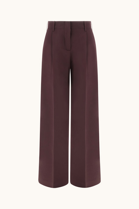 Pantalon wide leg en viscose technique
