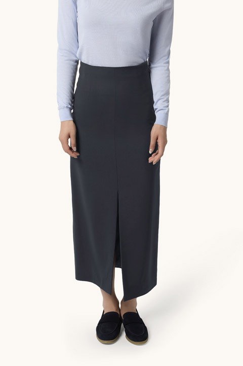 Tech Wool Pencil Skirt