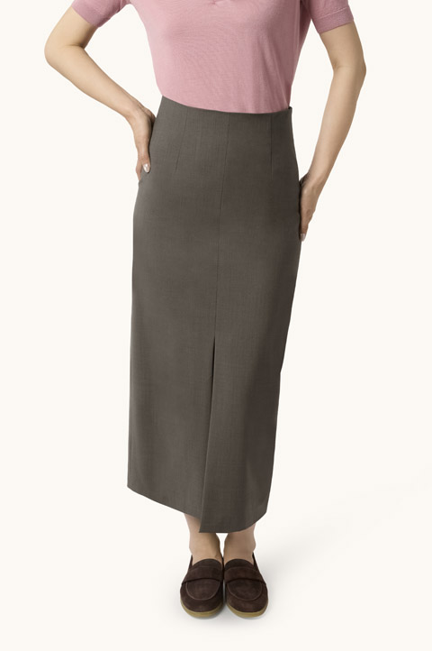 Tech Wool Pencil Skirt