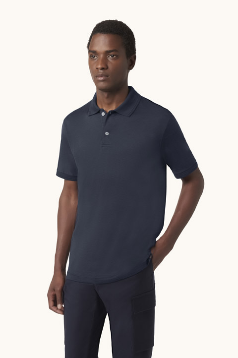 Cotton and silk polo