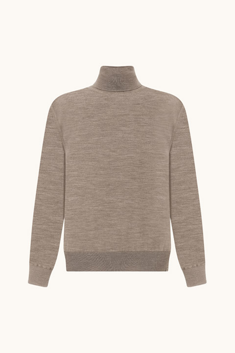 Rollkragenpullover aus superfiner 140's Merinowolle