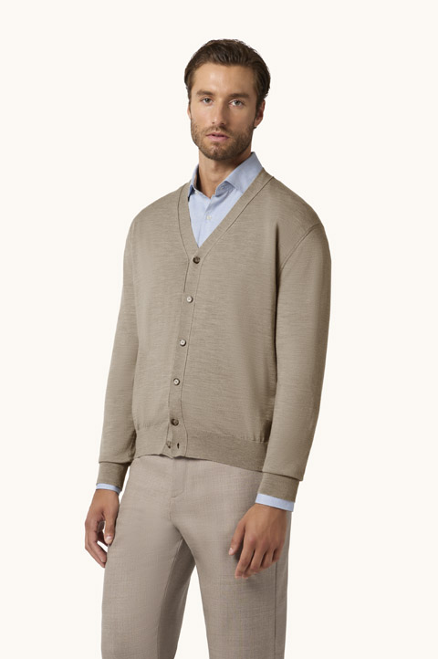 Superfine 140's Merino Wool Cardigan