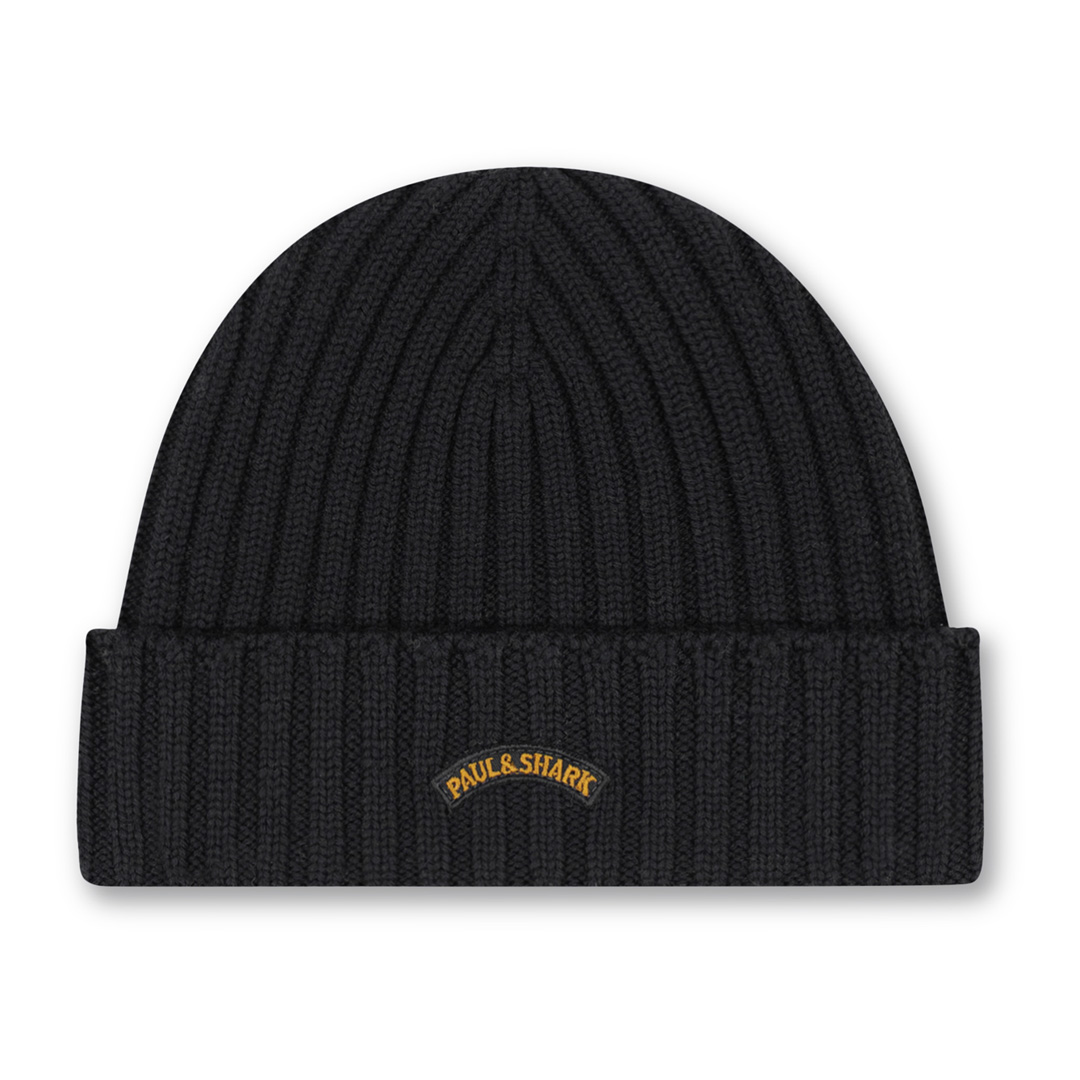 Paul & Shark Men's Black Logo-Embroidered Beanie - Image 2