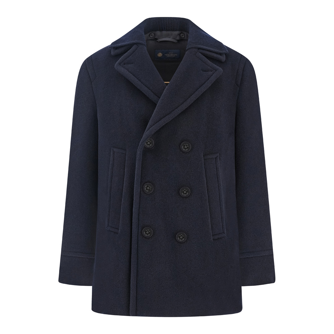 Paul & Shark Wool And Cashmere Peacoat - Male - Double-Breasted Coats - Blue - L - Coats - Image 3