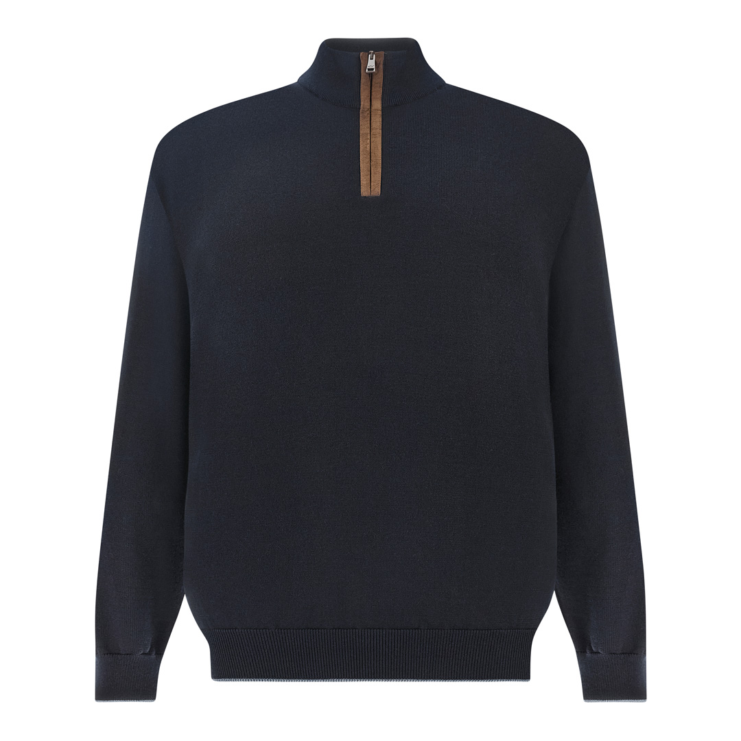 Paul & Shark Men's Blue X-Soft Wool Half-Zip Sweater - Image 2