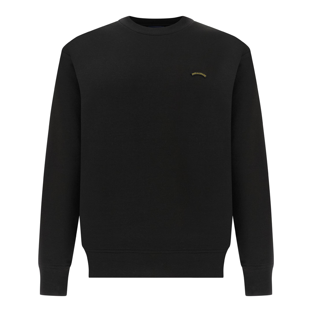Paul & Shark Men's Black X-Soft Cotton Sweatshirt With Moon Badge, Man, Size: M