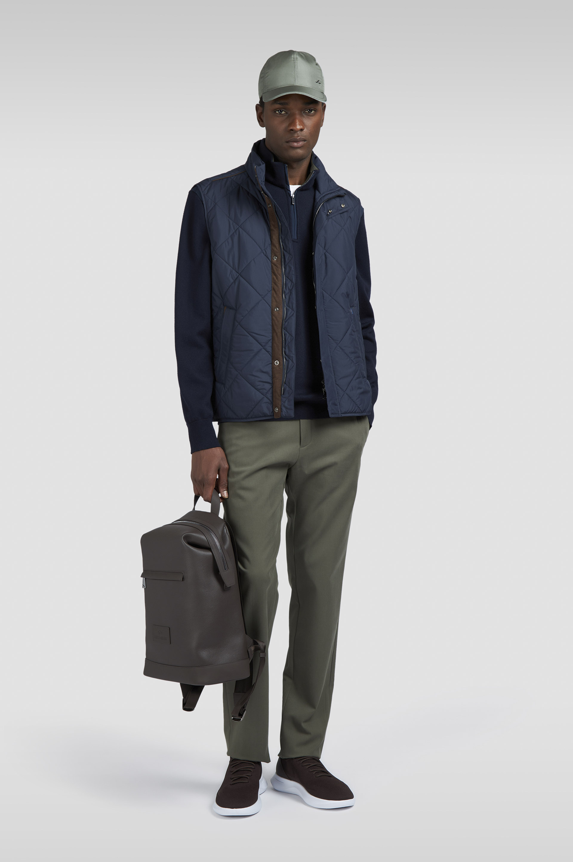 Quilted Vest with Alcantara® details image number 2 Quilted Vest with Alcantara® details image number 2