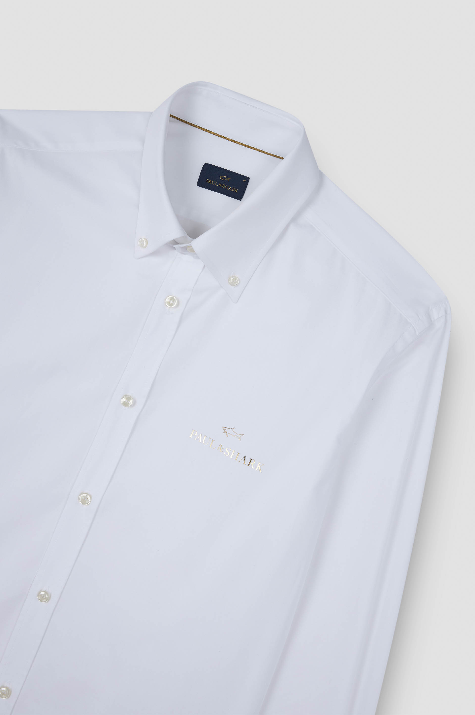 Cotton poplin shirt with reflective print image number 5 Cotton poplin shirt with reflective print image number 5