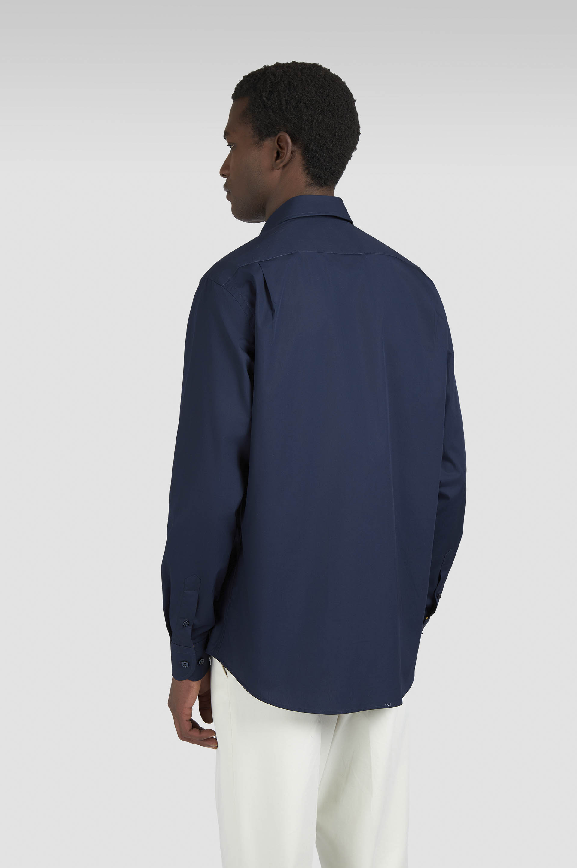 Cotton poplin shirt with reflective print image number 3