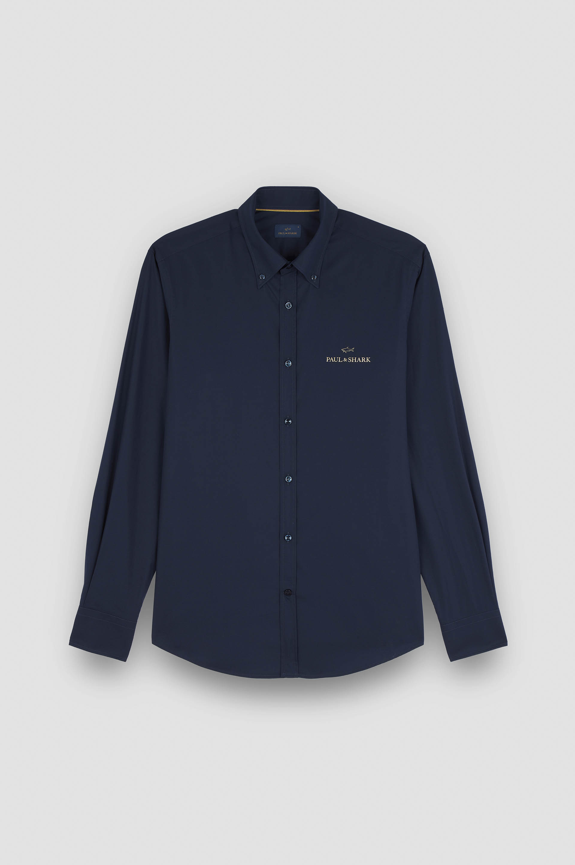 Cotton poplin shirt with reflective print image number 1