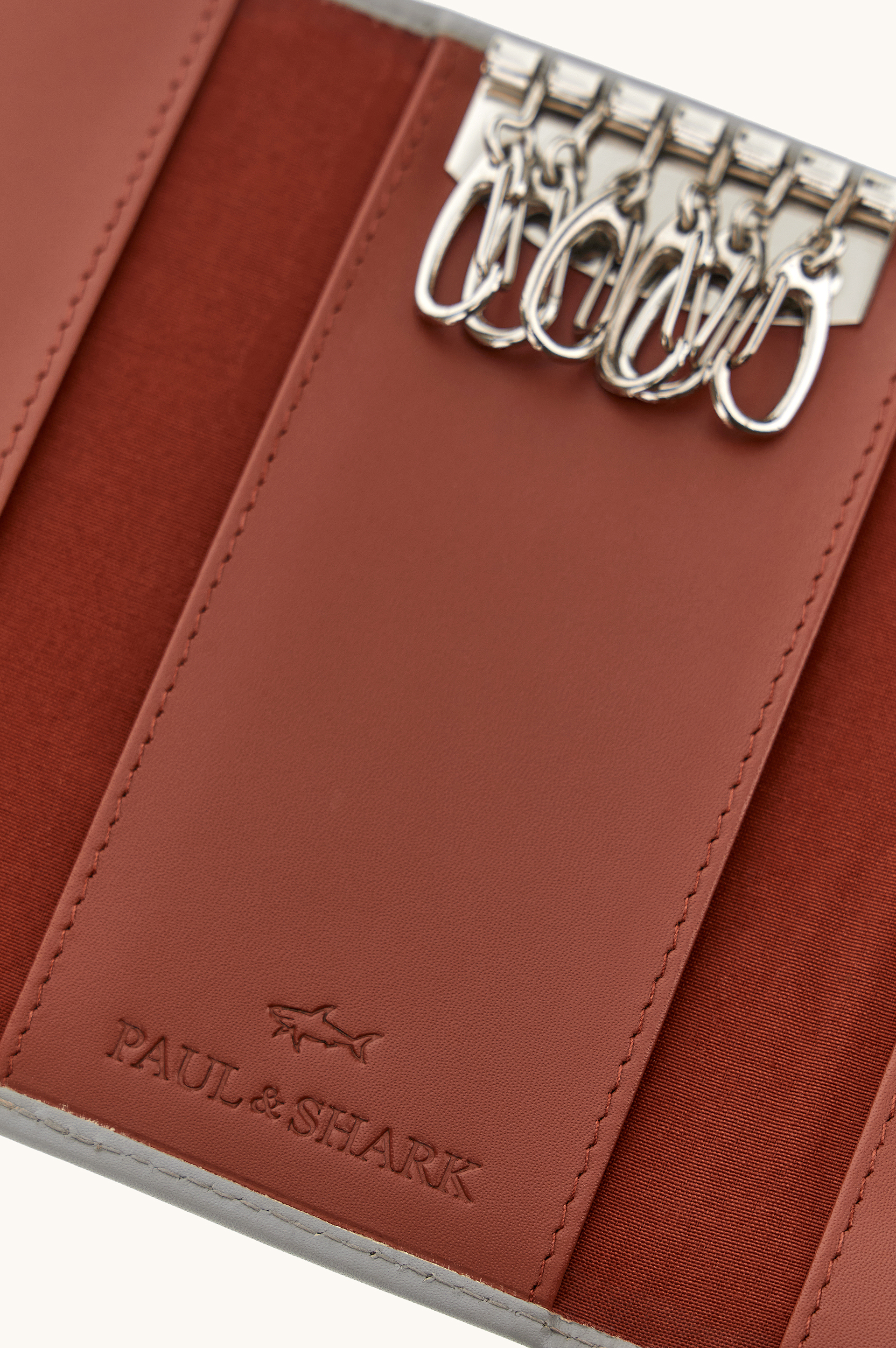Fin embossed leather keychain image number 2