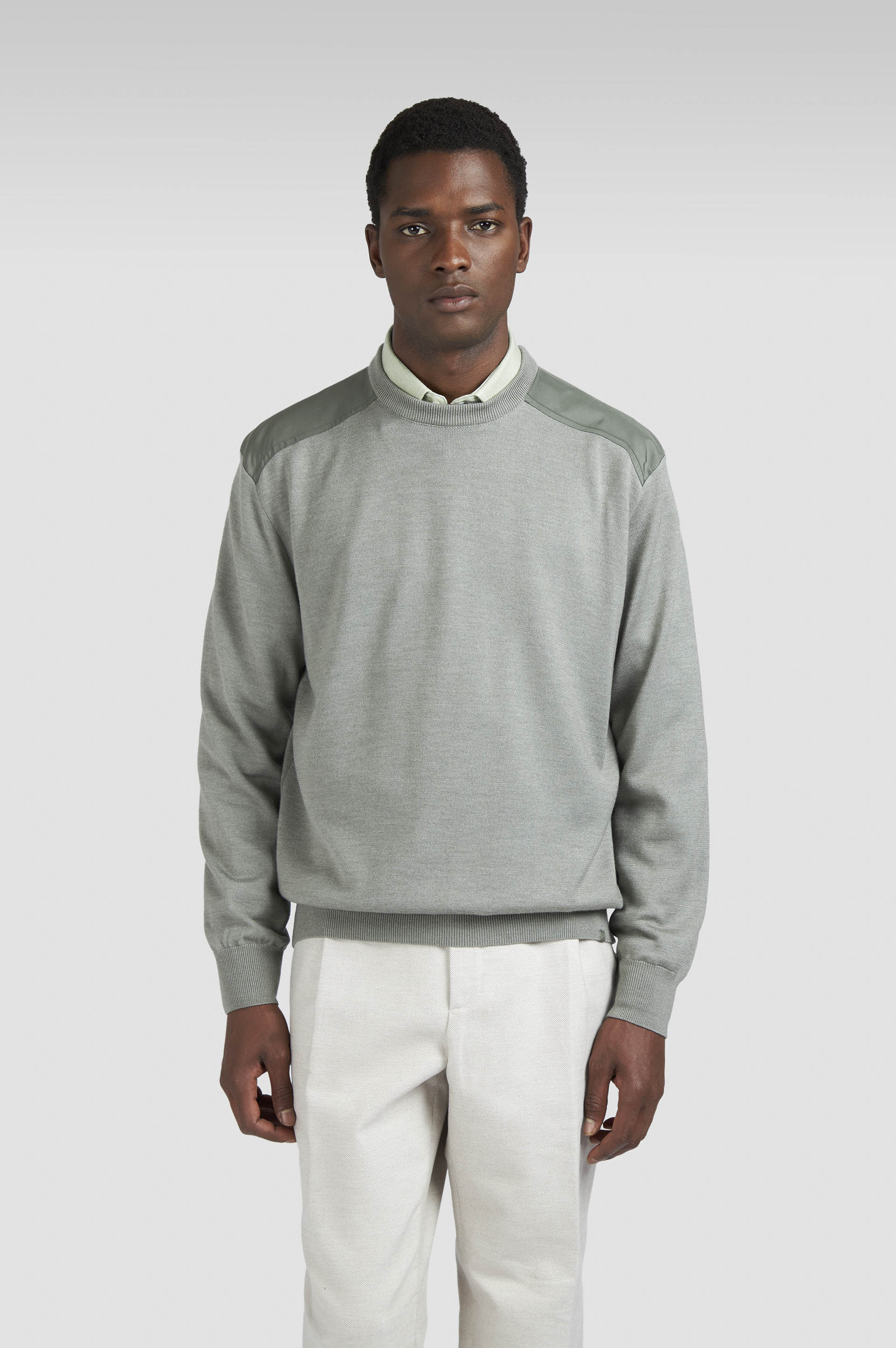 Wool and silk crewneck sweater image number 0