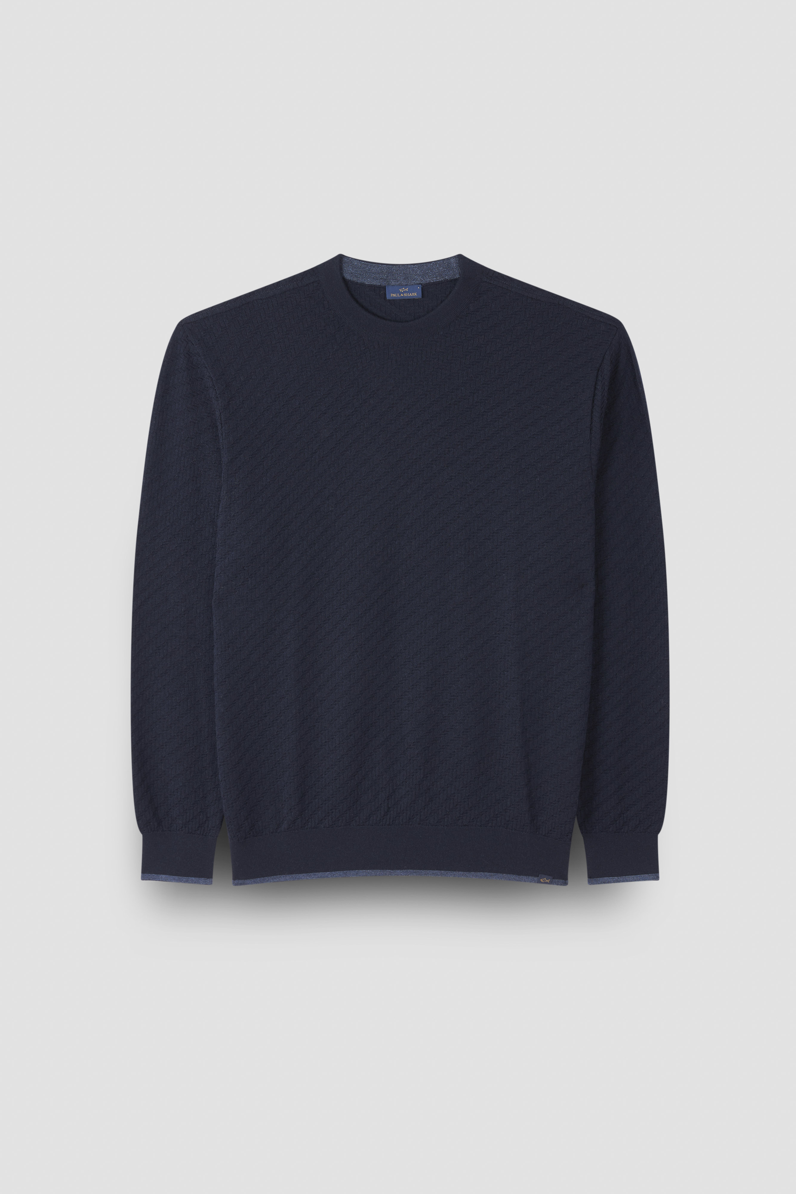 Suéter de cuello redondo en lana Merino extrafina image number 1