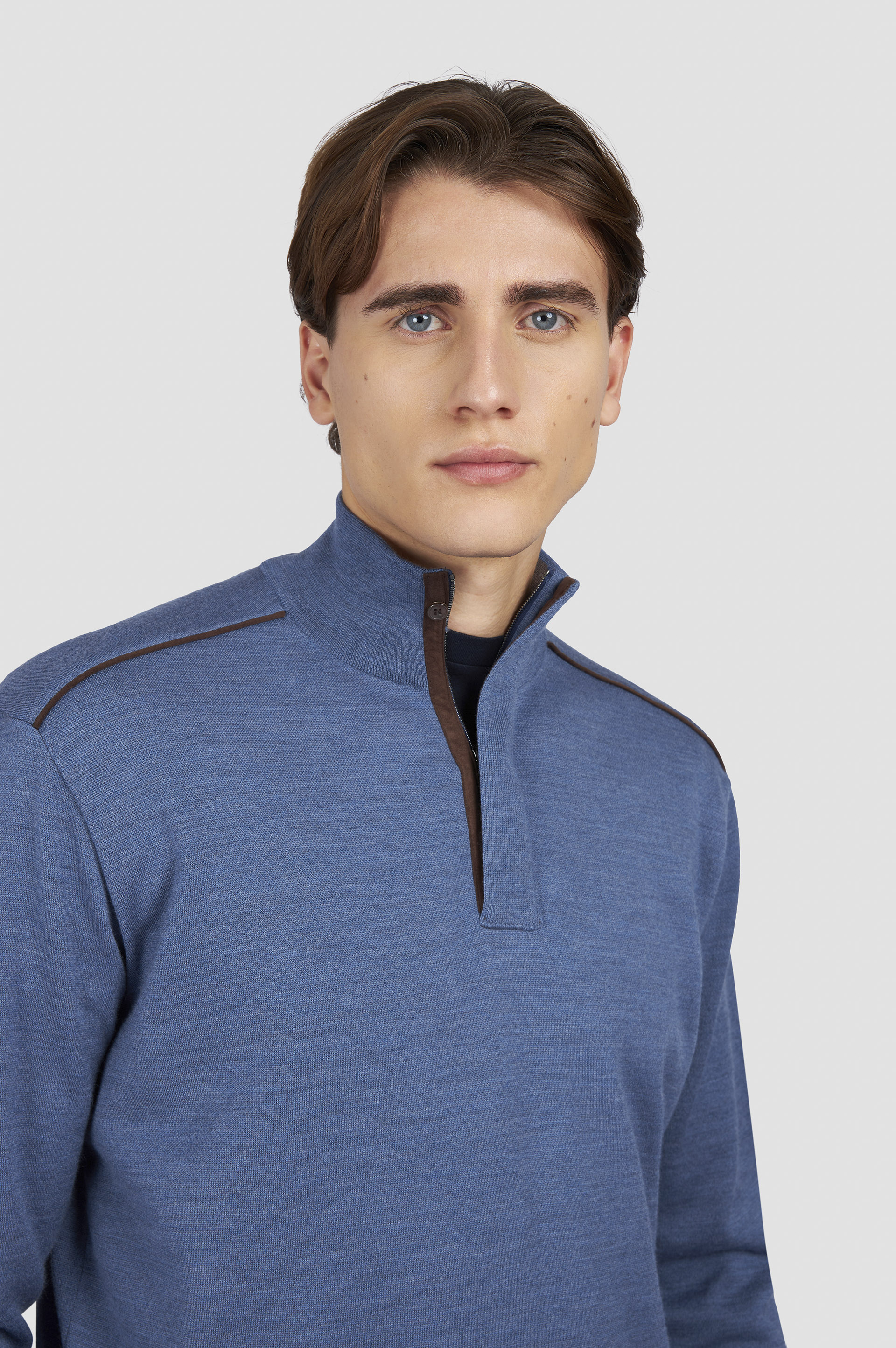 Merino Extrafine half zip sweater image number 4 Merino Extrafine half zip sweater image number 4